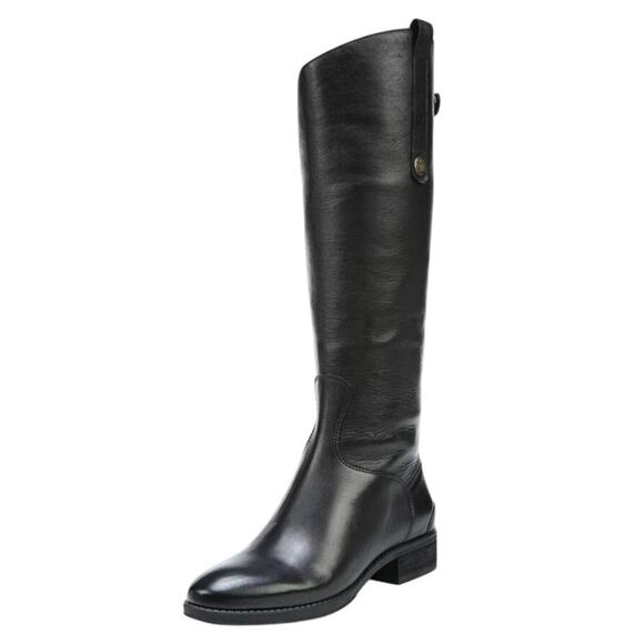 Sam Edelman Womens Penny Riding Boot US 4 EU 33.5 Wide Calf Black Leather NWOB - Picture 1 of 13